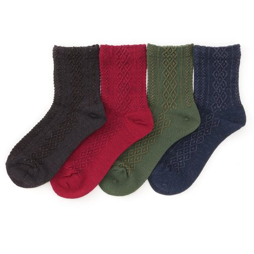 桑メリヤス
ぬくもり婦人ソックス フロートダイヤ柄