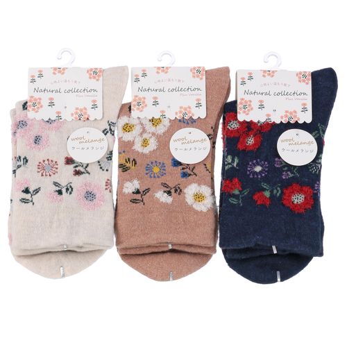 エイコー
Natural Collection クルー丈 ウールメランジ モールプリント花柄