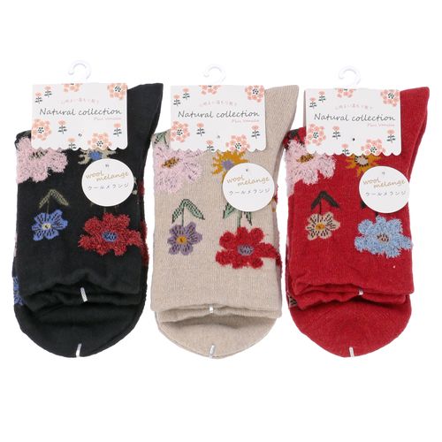 エイコー
Natural Collection クルー丈 ウールメランジ モール花畑柄