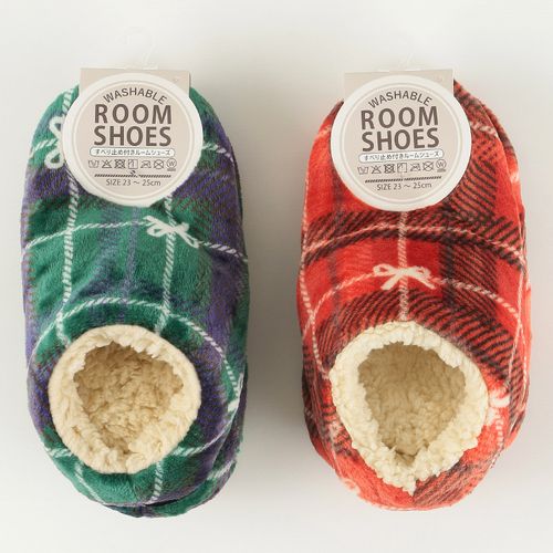 竹内
裏ボア 深履き ルームシューズ チェック