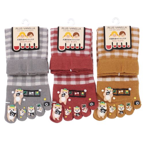 エイコー
PLUS VANILLA クルー丈 5本指 カメラ付きの柴犬ラバー付き チェック柄