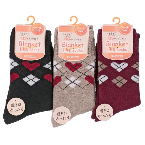 竹内
まるで毛布のような靴下 極厚パイル ハートアーガイル