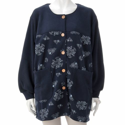 美竹
裏起毛 花柄 スモック