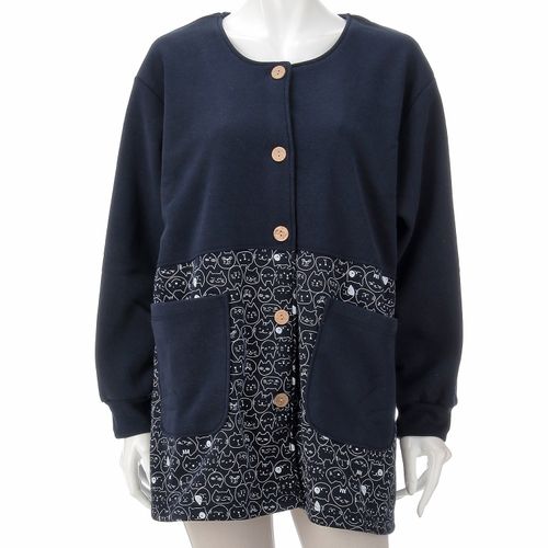 美竹
裏起毛 ネコPT切替 スモック