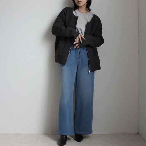 佐藤安商店
W HEART 裏シャギーニットデニムワイドパンツ