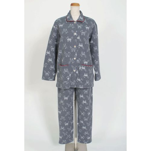 アーニング
ニットキルト キツネプリント 前あきパジャマ