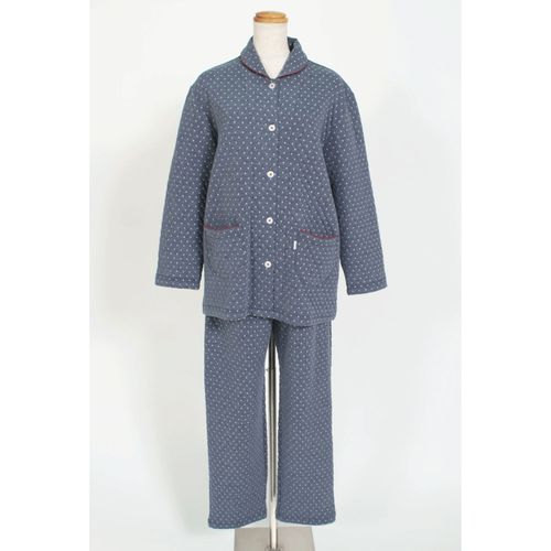 アーニング
ニットキルト ジャカードドット柄 前あきパジャマ