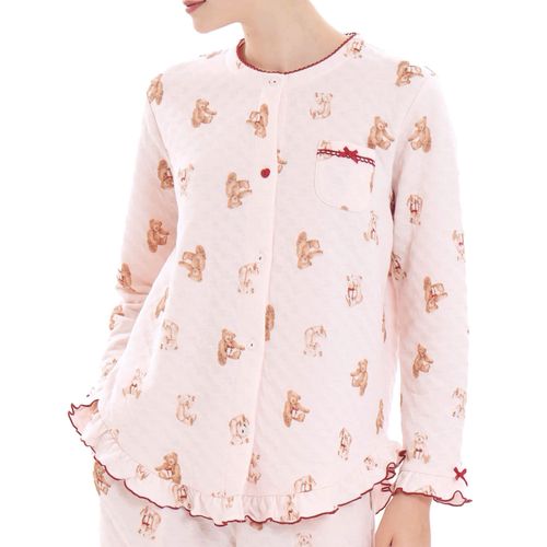 4550297304160







ナルエー
Narue 裏綿接結（綿入り）テディベアフリルパジャマ