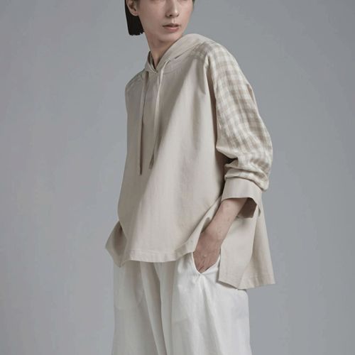 イコール
T．Tutie ギンガムチェック切替フードプルオーバー