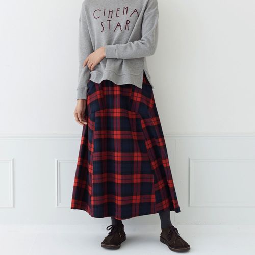 ピープル
kermu コットンフランネルダブルポケットギャザースカート