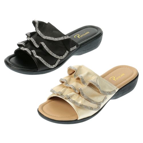 ポポラーレ
POPOLARE フリルストーン付きミュール C0307