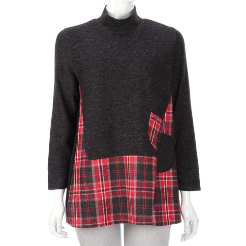 モンパリス
起毛ハイネックチェック柄切替チュニック