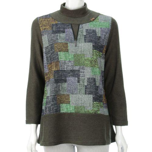 モンパリス
胸元ファスナーチェック柄起毛チュニック