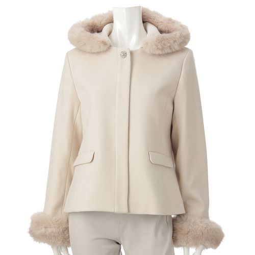 玉一商店
ウール調フェルトエコファー使いジャケット