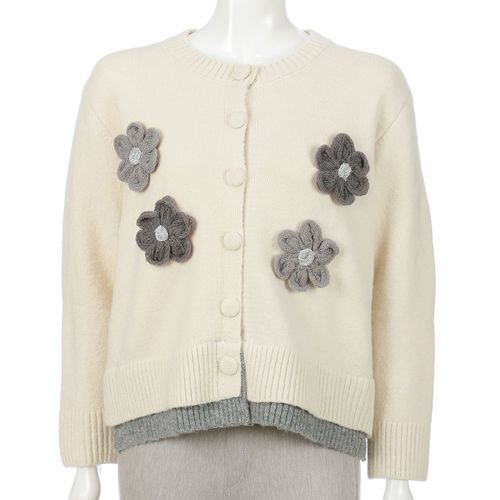 豊和コーポレーション
花モチーフニットカーデ