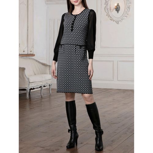 ジェイシーインターナショナル
Super Beauty ジャカード編み袖パワーネット素材ニットワンピース