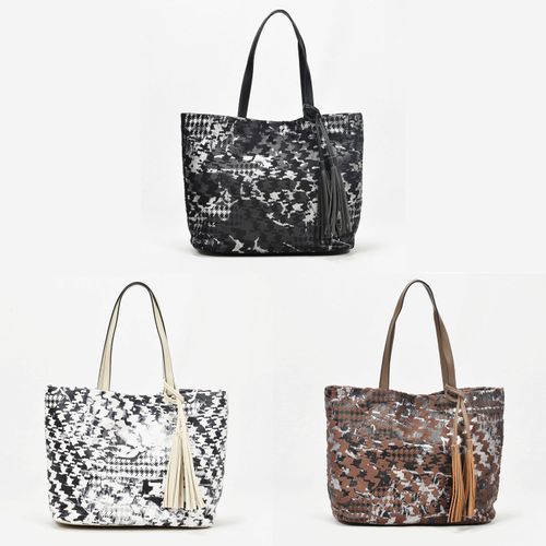 ラムモード
アニマル柄タッセル付きトートバッグ