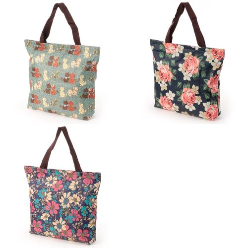 ジェノバ
ネコ＆花柄コンパクトトートバッグ