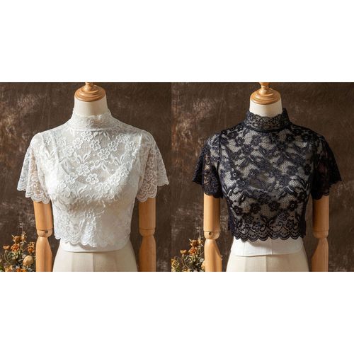 ジェノバ
花柄レースハイネック