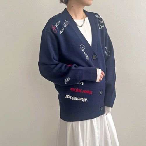光世
LHELBIE 刺しゅうロゴニットカーディガン