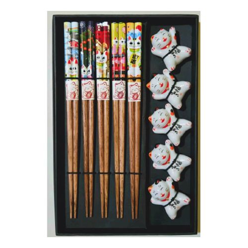 6J-737



まえじゅう漆器
箸＆箸置き揃・招き猫