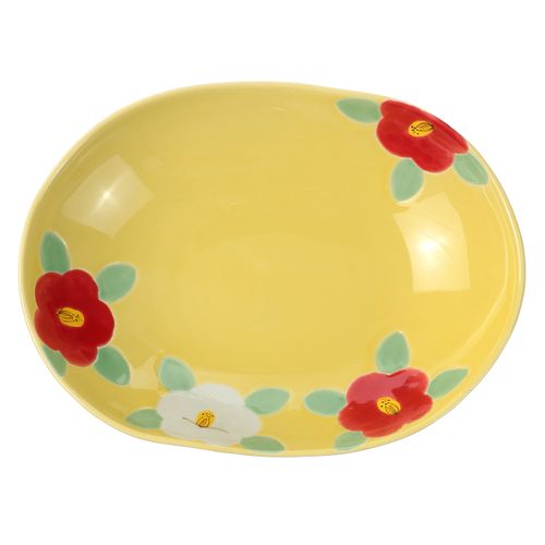 ﾔﾏｼﾀ



光和陶器
黄釉椿楕円皿L