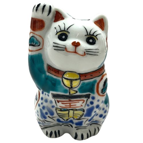 マルヨネ
九谷焼 招き猫緑釉宝船 3号右手