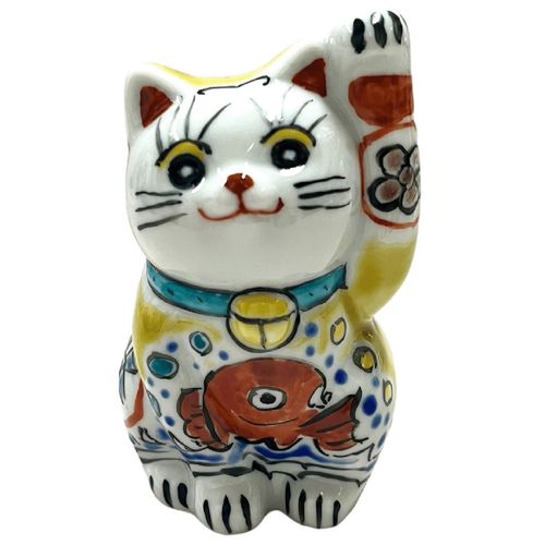 マルヨネ
九谷焼 招き猫黄釉鯛 3号左手