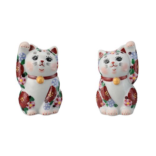 マルヨネ
九谷焼3号招き猫 上絵イッチン赤華盛