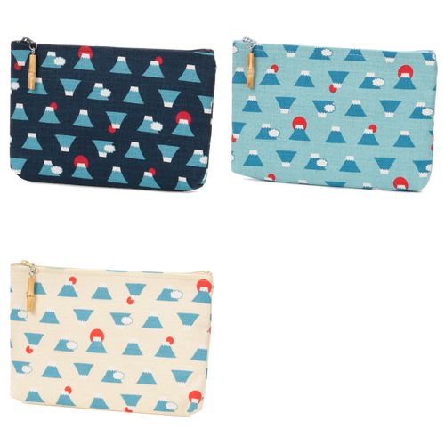 祐馬工芸
富士山柄 竹玉付角平ポーチ