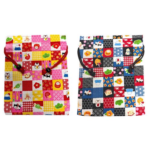 祐馬工芸
市松和づくし 平巾着