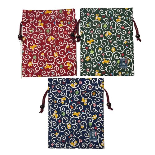 京佑
平巾着 柴犬唐草