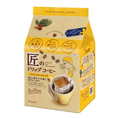 4901305423524



ﾀｸﾐﾉﾄﾞﾘｯﾌﾟ



片岡物産
匠のドリップ珈琲 スペシャルブレンド10P