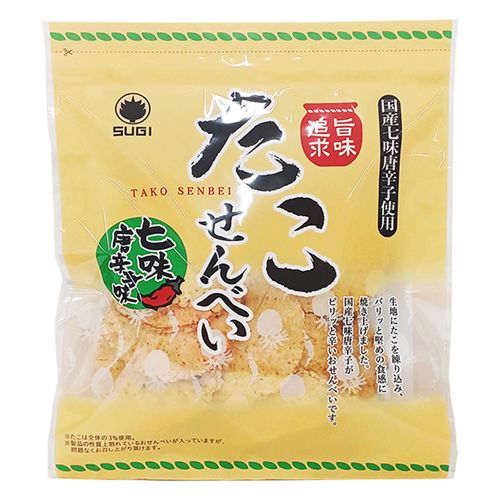 4973383548642



100G



スギ製菓
たこ煎餅・七味唐辛子味