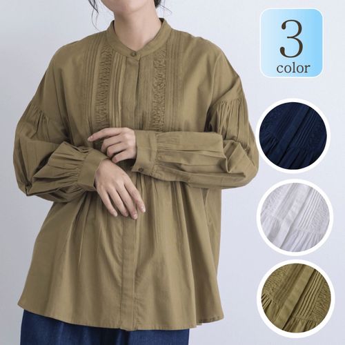 4955209000404







グロリア
胸元シャーリング＆ピンタックブラウス