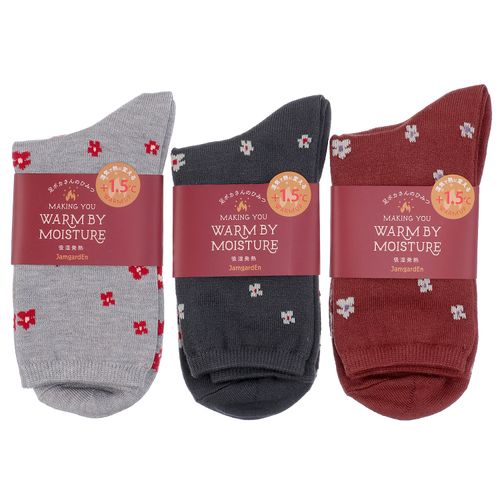 ギャレット
クルー丈 吸湿発熱 花柄 靴下