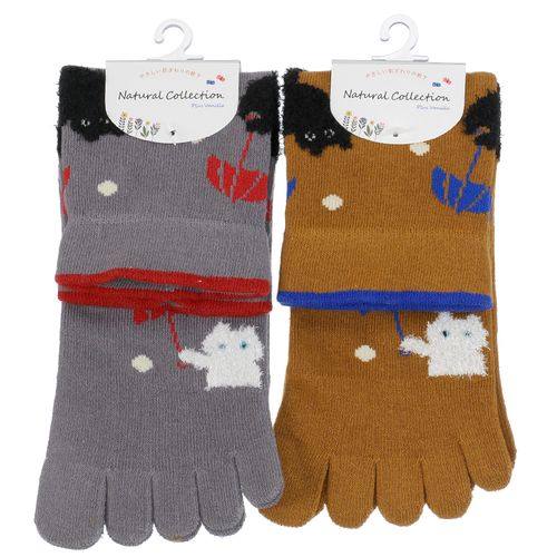 エイコー
Natural Collection 5本指 モール猫と傘 靴下