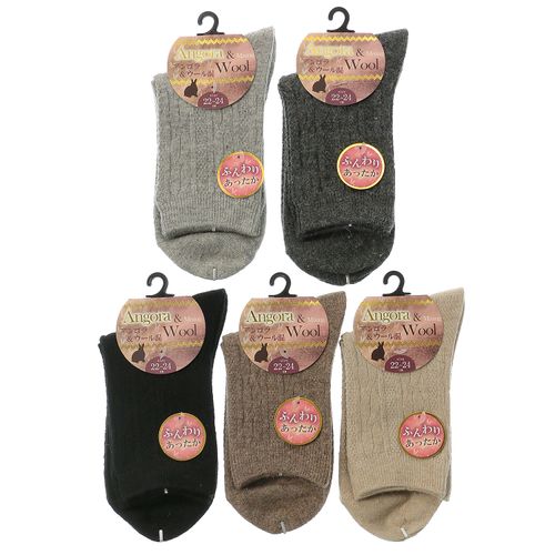 丸徳靴下
アンゴラ＆ウール混 クルー丈 靴下