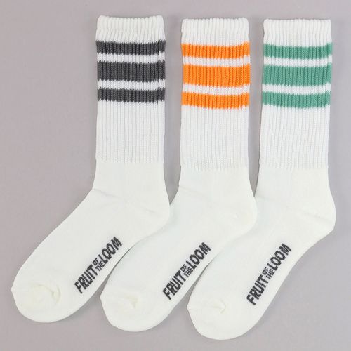 4982748673042



81281500



ギャレット
FRUIT OF THE LOOM／ フルーツオブザルーム 3足セット リッチェル編み クルー丈 ボーダー 靴下