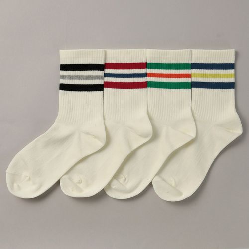 アシスト
トップ2色ライン クルー丈 靴下