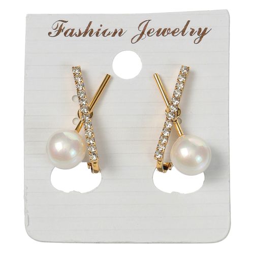 伸美
クロスパールイヤリング