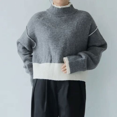三澤
vingtrois ハイネック配色ニット