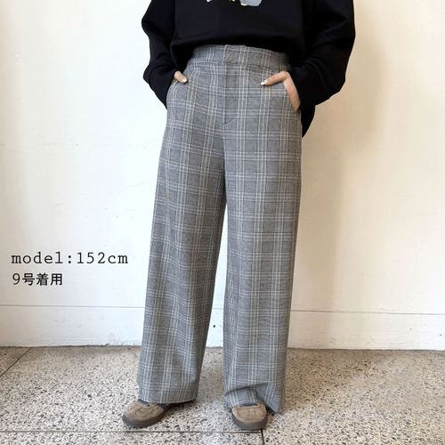 ビッグ宮田
両面起毛チェックワイドパンツ