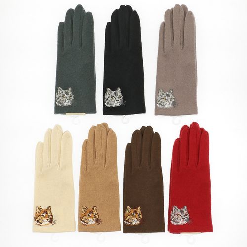 トーヨーグローブ
ネコ刺繍手袋