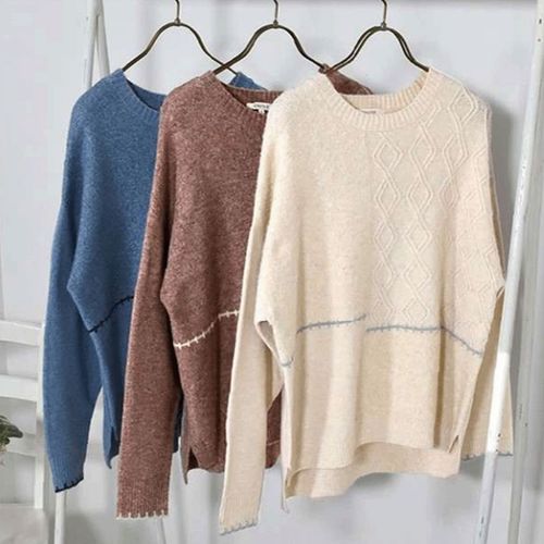 4582603509747







ノースオブジェクト東京
Keitto 編地切り替えブランケットステッチ入りニットプルオーバー