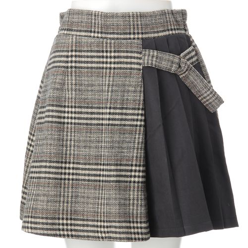 リブ
トリプルルンド チェックサイドプリーツミニスカート