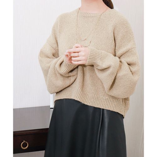 リブ
マーブルワルツ 5Gスパンコールニット