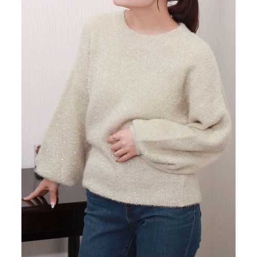 リブ
マーブルワルツ 6Gラメフェザーニット