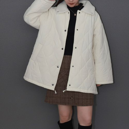 リブ
マーブルワルツ 中綿×ボアキルティングコート