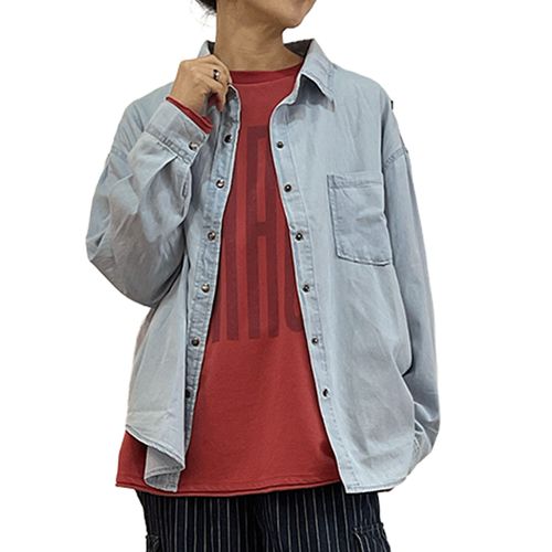 グラティア
GENTIL デニム×ヒッコリー後切替シャツ